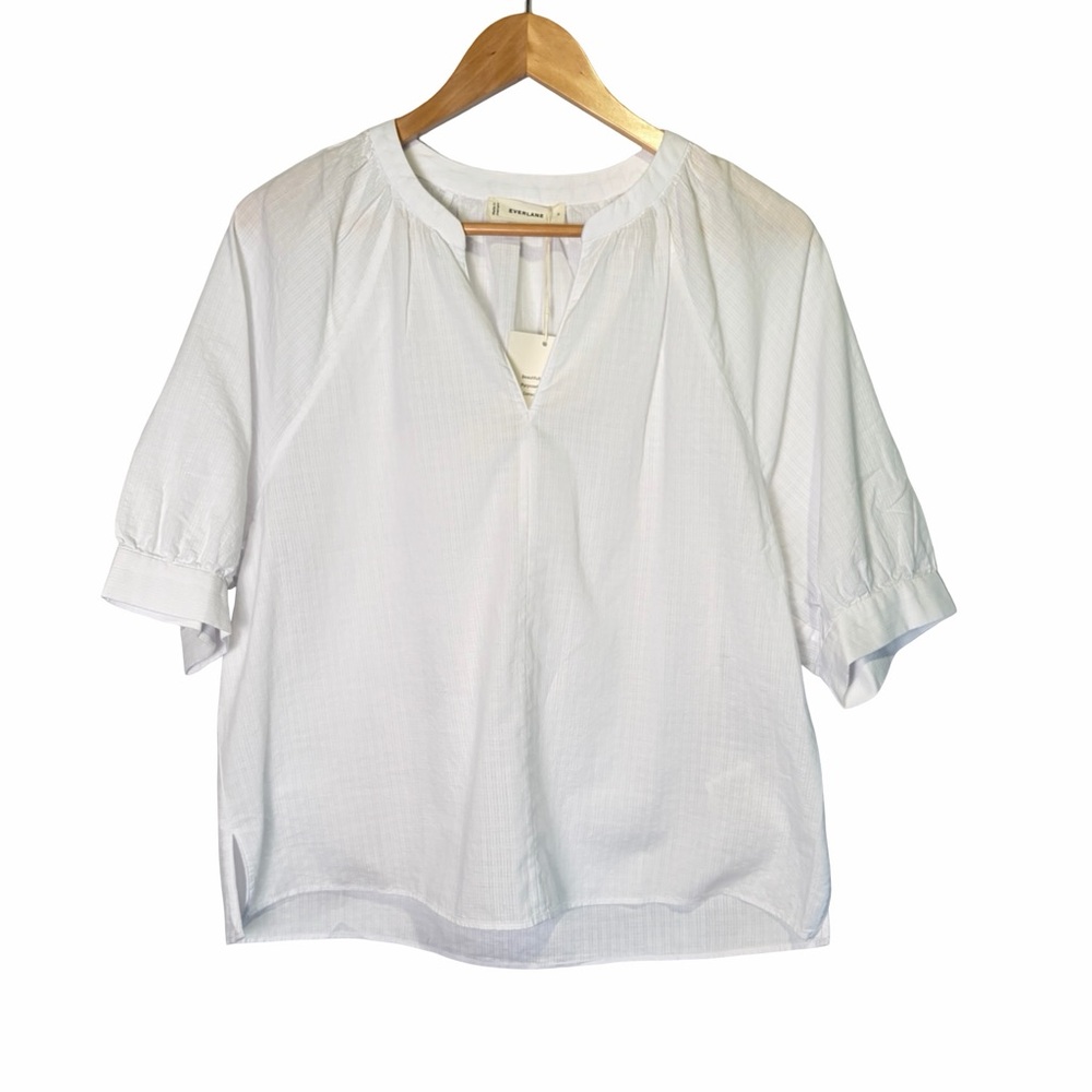 Everlane The Gauze Gathered Top in White, Size S NWT - Picture 4 of 16